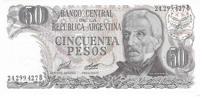 Argentinien p301a-1 B 50 Pesos 1977